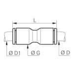 CUPLA RAPIDA DREAPTA PUSH-IN 4MM-4MM - Racorduri push-in si furtunuri - Simple Tools
