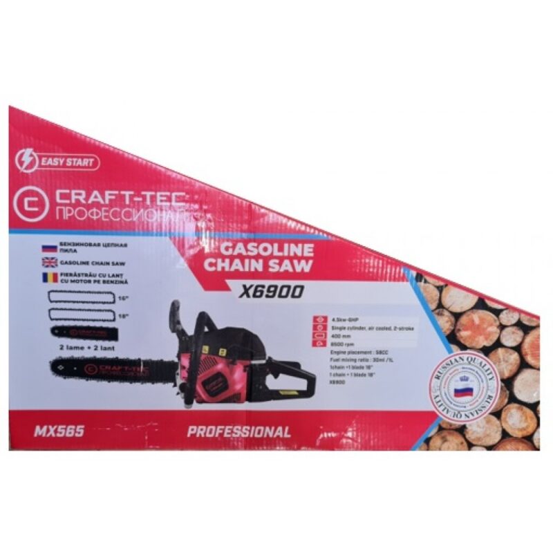 Drujba Craft-tec X6900 4.5kw-6CP, 2lame+2 lant - Drujbe si Despicatoare busteni - Simple Tools