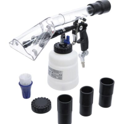 Pistol de curaţare pneumatic cu perii şi cap cu aspiraţie, 7 piese, BGS 70150