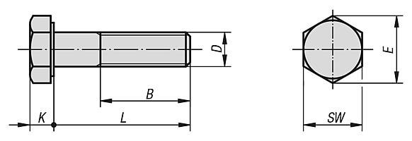 SURUB PARTIAL FILETAT CU CAP HEXAGONAL DIN 931, OTEL GR.8.8, ZINCAT - Suruburi si nituri - Simple Tools