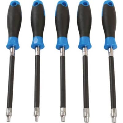 Set şurubelniţe flexibile cu tubulare Profil E 4 - E 8, lungimea tijei 150 mm, 5 piese, BGS 70019