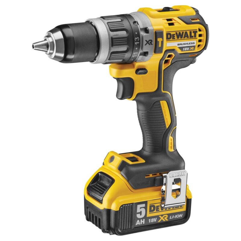 Masina de insurubat si gaurit cu percutie DeWalt DCD796P2-QW, 2 x acumulator XR Li-Ion  5.0 Ah 18 V, cutie pentru transport - Masini de gaurit si insurubat cu acumulator - Simple Tools