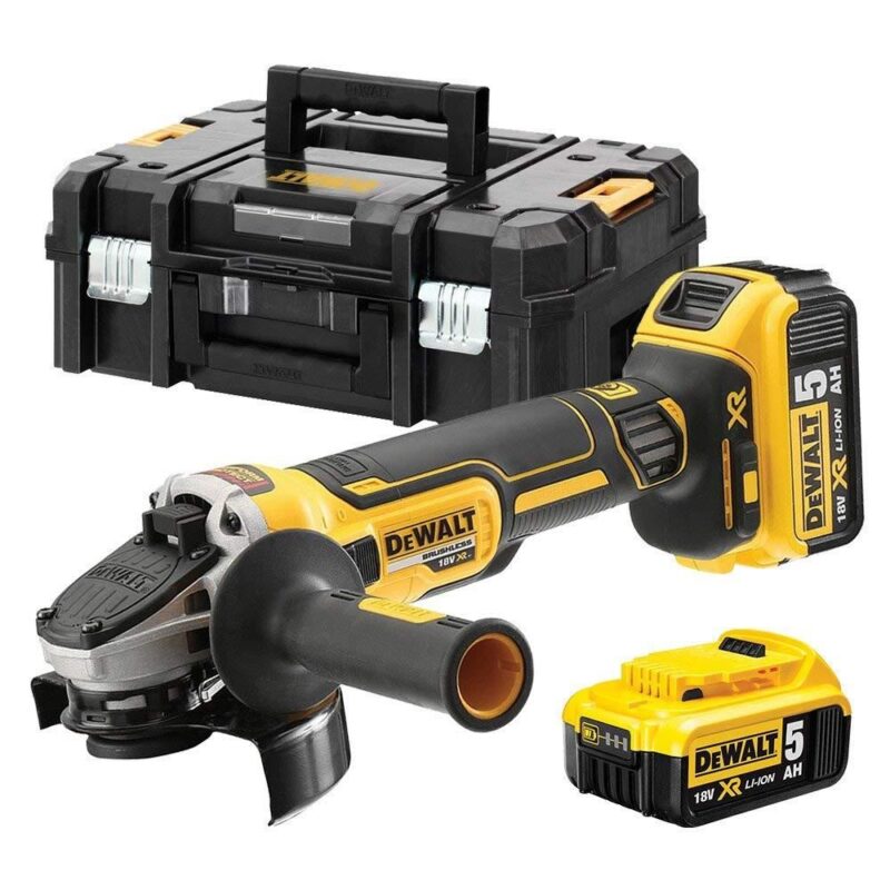 Polizor unghiular DeWalt, DCG405P2, 125 mm, 2 acumulatori XR Li-Ion 18 V 5.0 Ah - Polizoare unghiulare si de banc - Simple Tools