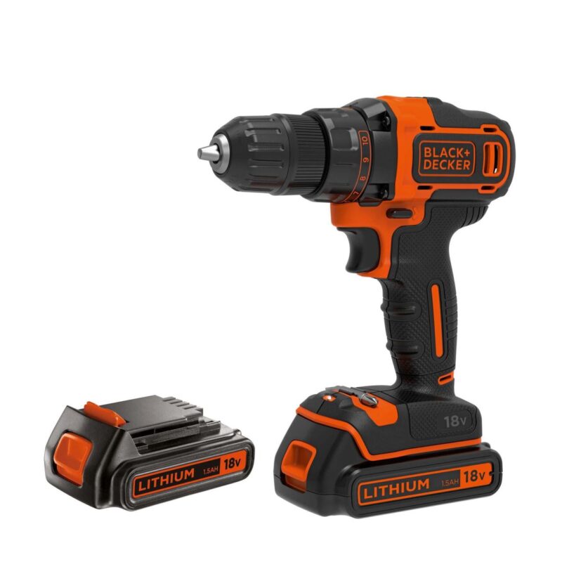 Masina de gaurit si insurubat Black&Decker, BDCDD186KB, 2 acumulatori LI-ION 1.5Ah 18V, cutie pentru transport - Masini de gaurit si insurubat cu acumulator - Simple Tools