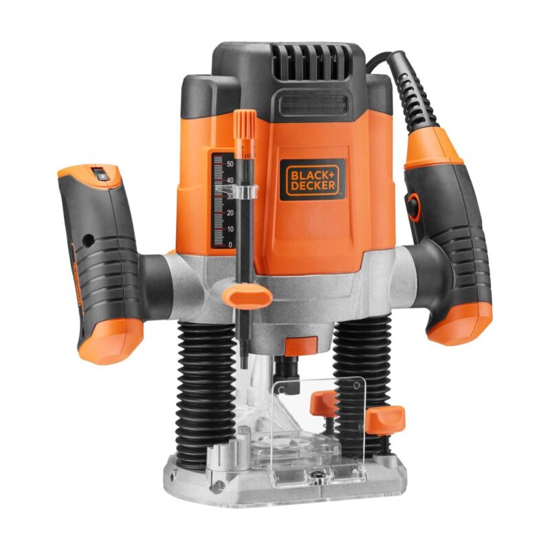 Masina de frezat Black&Decker, KW1200E, 1200 W, 6.35 mm, 8 accesorii, viteza variabila - Scule electrice - Simple Tools