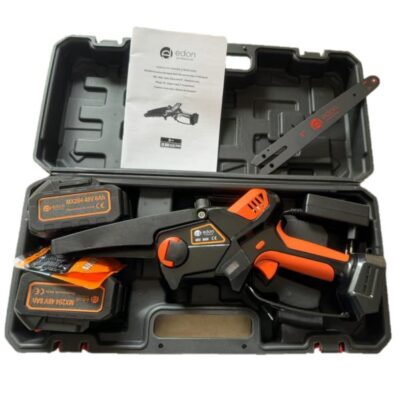 Mini fierastrau Edon MX294 Profesional 2 acumulatori 42 V 8Ah rezervor ulei sistem ungere lant lama 20 cm