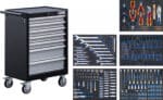 Banc de scule mobil cu 7 sertare echipat