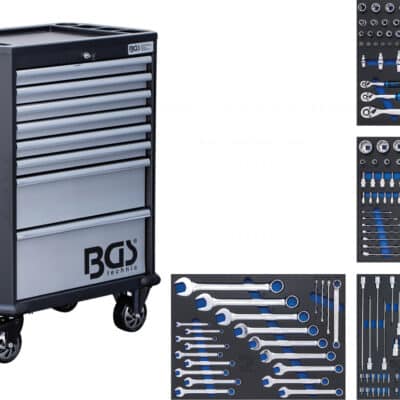 Banc de scule pentru atelier cu 8 sertare echipat
