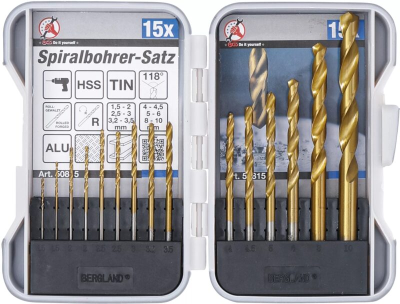 BGS 50815 Set burghie spiralate HSS titan-nitrurat 1 BGS 50815 Set burghie spiralate HSS titan-nitrurat 1