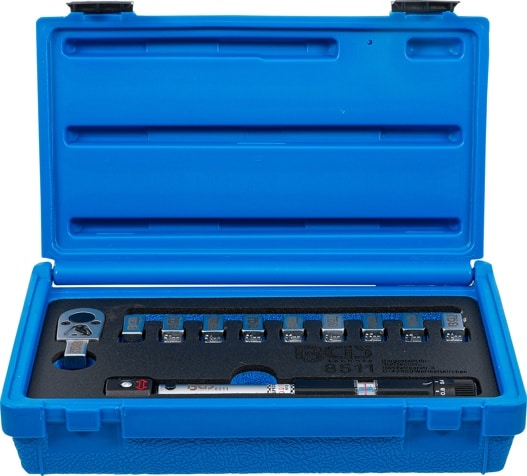 Cheie dinamometrica pentru spite 3 - 15 Nm cu capete interschimbabile Cheie dinamometrica pentru spite 3 - 15 Nm cu capete interschimbabile