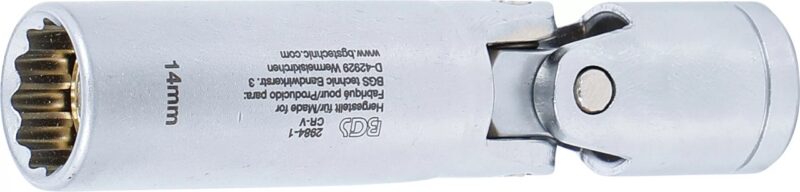 Cheie tubulara articulata pentru bujii incandescente 14 mm in 12 colturi