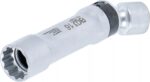Cheie tubulara de bujii 16mm articulata in 12 colturi cu arc interior pentru fixarea bujiei