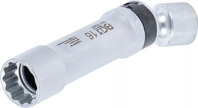 Cheie tubulara de bujii 16mm articulata in 12 colturi cu arc interior pentru fixarea bujiei