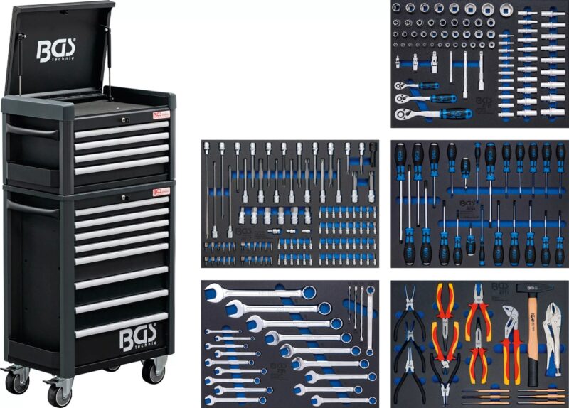 Dulap de scule Workshop Standard Max cu 8 sertare + dulap de scule cu 4 sertare montat in partea superioara