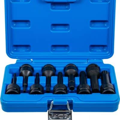 Set biti Spline (XZN) M4 - M16, lungime 75mm, antrenare 1/2" 9 piese, BGS 5482