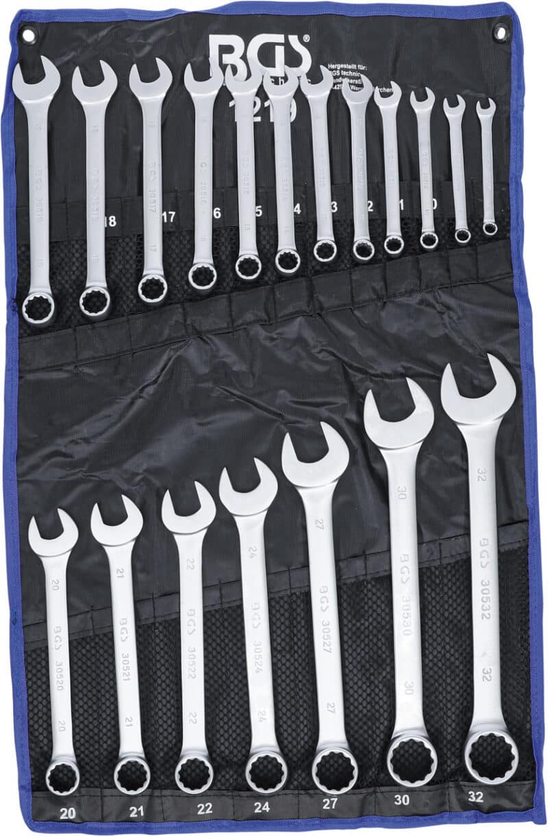 Set chei combinate satinate | 8 - 32 mm | 19 piese Set chei combinate satinate | 8 - 32 mm | 19 piese