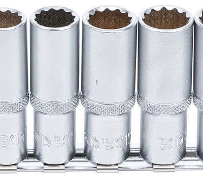 Set chei tubulare 12 colţuri, adânci, 10 mm (3/8") 8 - 19 mm, 11 piese, BGS 5252
