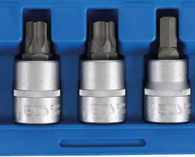 Set cu biti Imbus si Torx, lungime 85mm, antrenare cu tubulara 3/4”, 9 piese, BGS 5189
