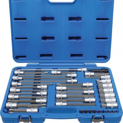 Set cu biti Imbus, Torx, Torx PlusTS, Ribe si Spline (XZN), antrenare cu tubulara 1/4" + 1/2", 38 piese, BGS 5184