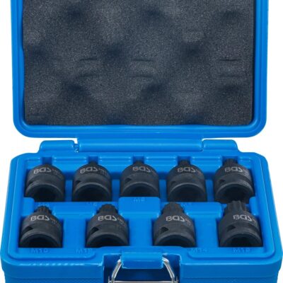 Set cu biti Spline (XZN) de impact M4 - M16, lungime 42mm, cu antrenare 1/2”, 9 piese, BGS 5487