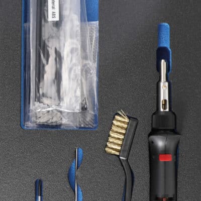 Set de reparatii pentru piese din plastic cu baghete si pistol de lipit pe gaz