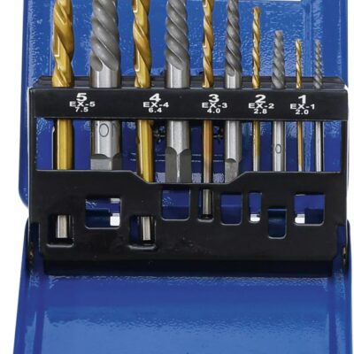 Set extractoare de suruburi şi burghie pe stânga HSS acoperite cu Titan-nitrurat