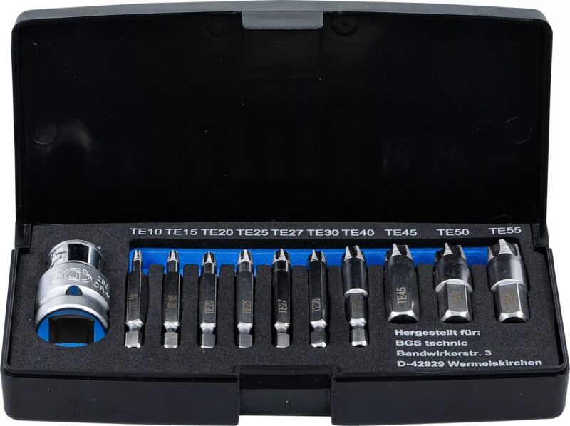 Set extractoare pentru suruburi cu cap Torx T-Star T10-T55 Set extractoare pentru suruburi cu cap Torx T-Star T10-T55
