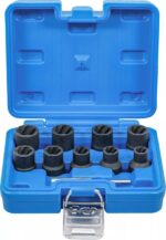 Set extractoare pentru suruburi deteriorate 10 - 19 mm, antrenare 1/2", 10 piese, BGS 5266