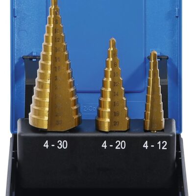 Set freze de gaurit si majorat in trepte pentru metal Ø 4 - 30 mm