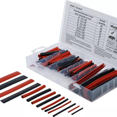 Set varnis termoretractant cu diametre diferite | Rosu / Negru | 150 piese