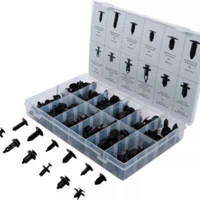 Sortiment clipsuri extensibile tip braduţ din plastic pentru fete de usi si tapiterii auto