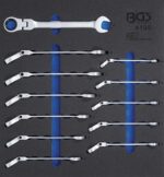 Suport organizator pentru carucior 2/3: Chei fixe inelare cu clichet articulate 8 - 19 mm