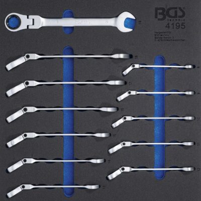 Suport organizator pentru carucior 2/3: Chei fixe inelare cu clichet articulate 8 - 19 mm