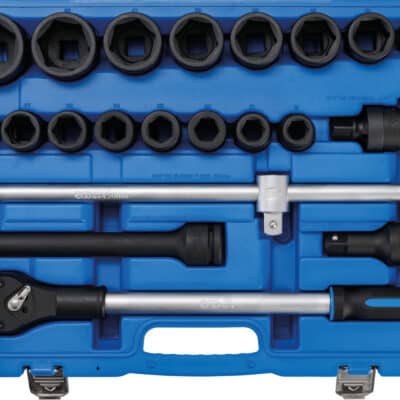 Trusa tubulare de impact 19-50 mm, profil hexagon, antrenare 3/4", 21 piese, BGS 5258