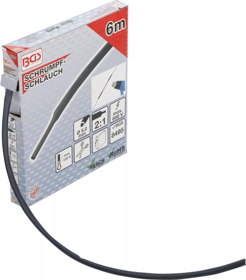 Varnis termocontractabil negru Ø 5 mm