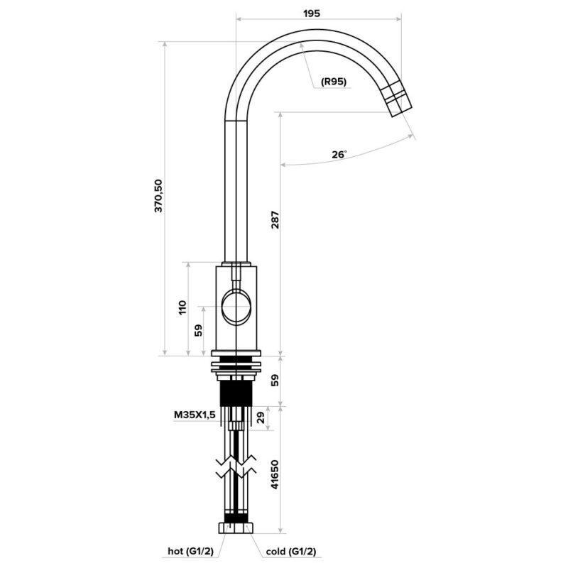 Baterie pentru chiuveta 3 in 1 C125